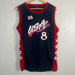 1996 Dream Team #8 Pippen Basketball Jerseys Navy White All Stitched Throwback S